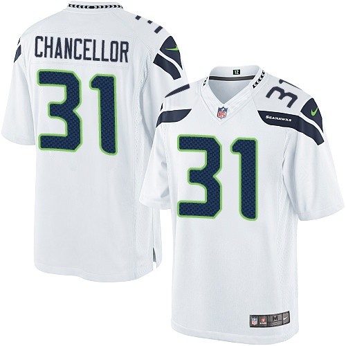 Men's Limited Kam Chancellor Nike Jersey White Road - #31 NFL Seattle Seahawks